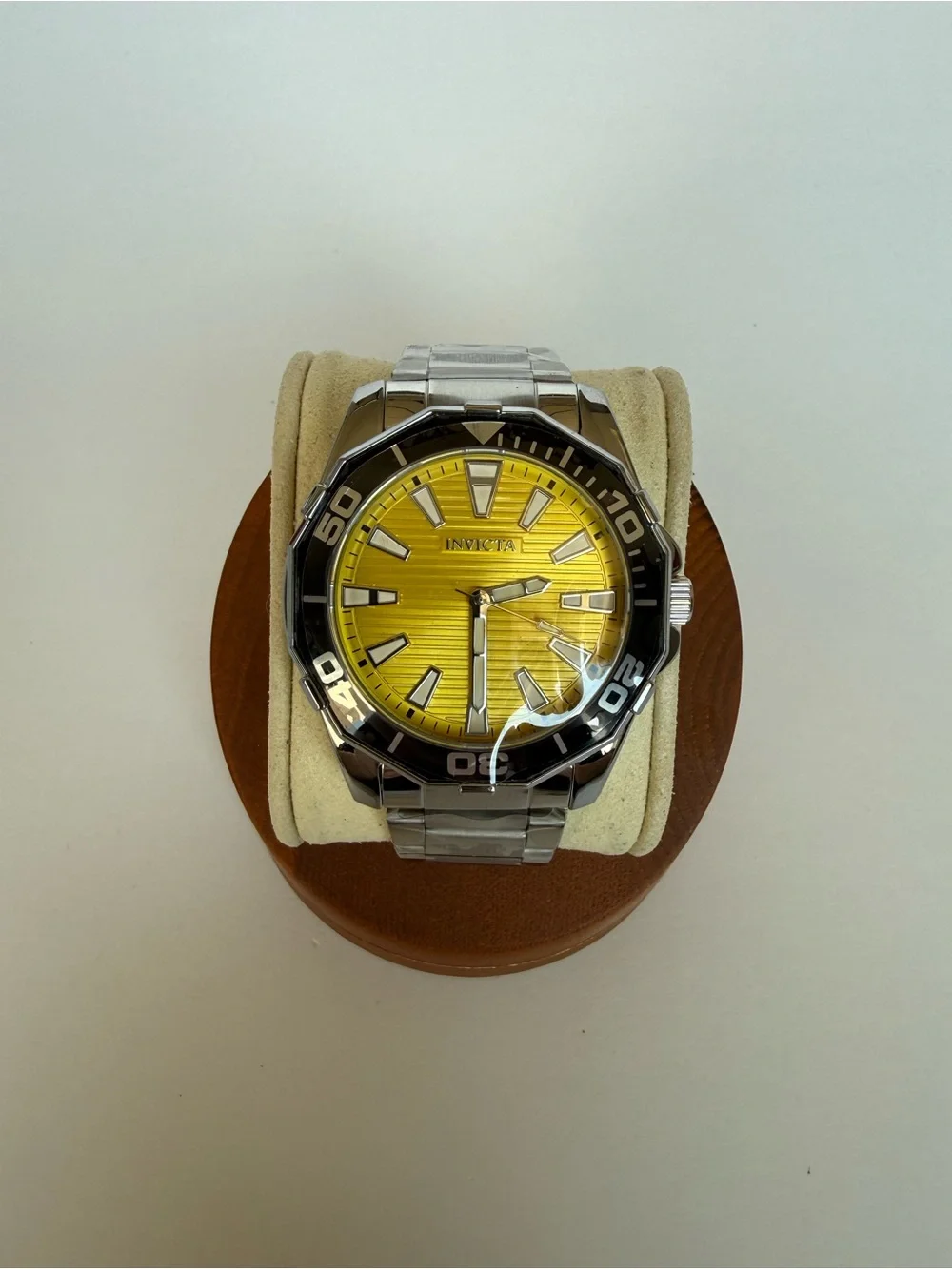 Invicta Pro Diver Rowan Yellow Dial Stainless Steel Watch + Case